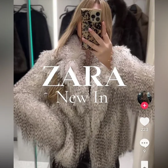 ZARA SHORT FAUX FUR COAT - Picture 7 of 16